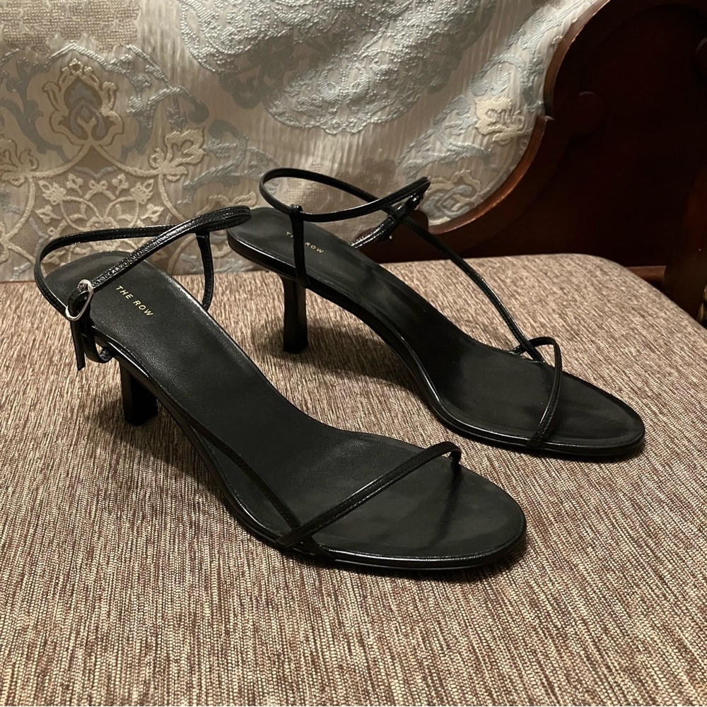 THE ROW Sandals BARE SANDAL Black KID LEATHER - Sz 8 M (EU 38) Made in Italy NEW - Picture 3 of 16